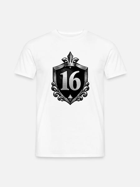 wappen-zahl-16 - Männer T-Shirt - Weiß