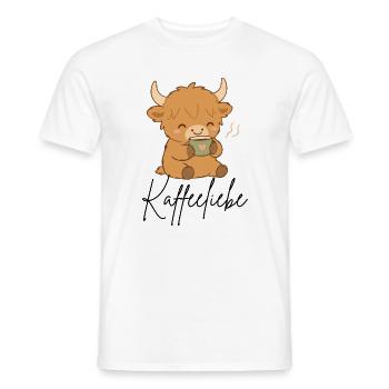 Kuscheltier Kuh mit Herzkaffee - Männer T-Shirt - Weiß - Vorne - AI Model Male 178 dark (178cm)