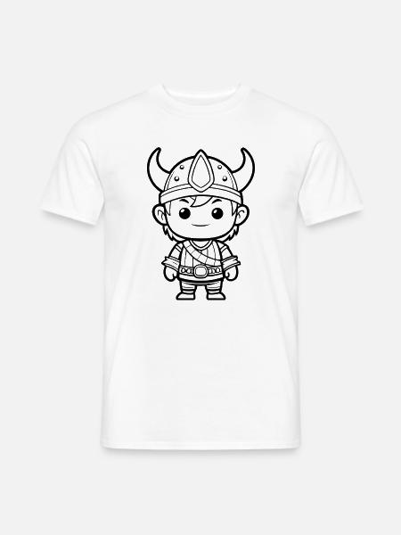 Niedlicher Wikinger - Männer T-Shirt - Weiß