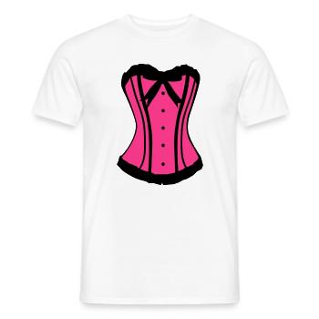 Pinker Korsett Noir-Kontrast - Männer T-Shirt - Weiß - Vorne - AI Model Male 178 dark (178cm)