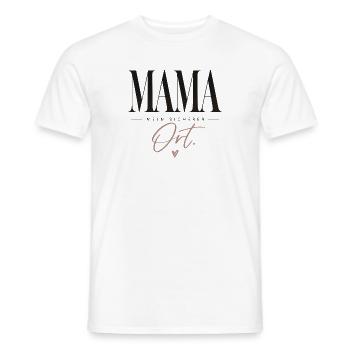 Mama. Mein sicherer Ort. Geschenk Oma Mama - Männer T-Shirt - Weiß - Vorne - AI Model Male 178 dark (178cm)