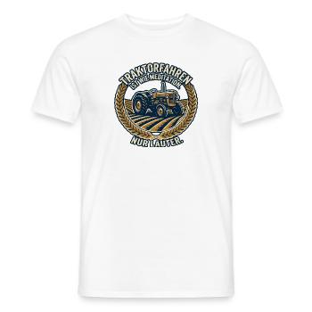 Traktorfahren: Meditation im Feld - Männer T-Shirt - Weiß - Vorne - AI Model Male 178 dark (178cm)