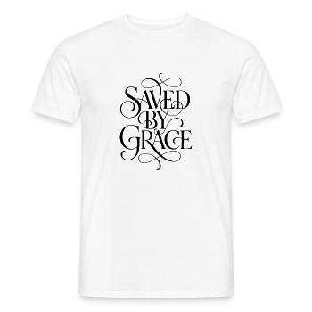 Saved_By_Grace_Black - Männer T-Shirt - Weiß - Vorne - AI Model Male 178 dark (178cm)