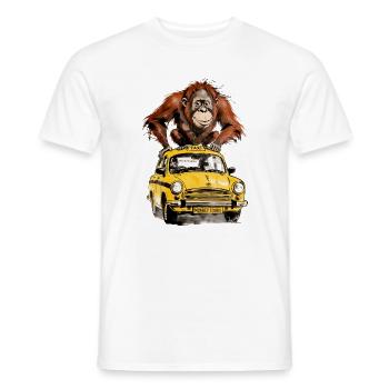 Affe auf dem Taxi Monkey Tours - Männer T-Shirt - Weiß - Vorne - AI Model Male 178 dark (178cm)