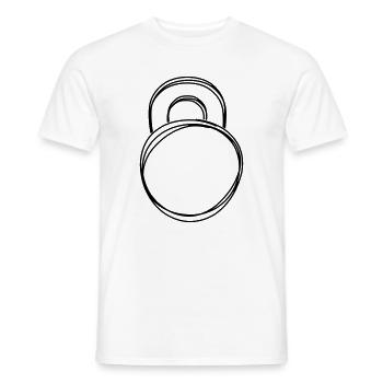 Kettlebell handgezeichnet - Männer T-Shirt - Weiß - Vorne - AI Model Male 178 dark (178cm)