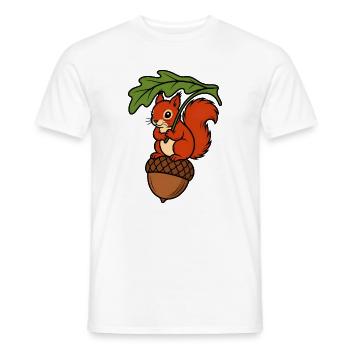 Eichhörnchen Eichel Blatt Regenschirm Shirt - Männer T-Shirt - Weiß - Vorne - AI Model Male 178 dark (178cm)