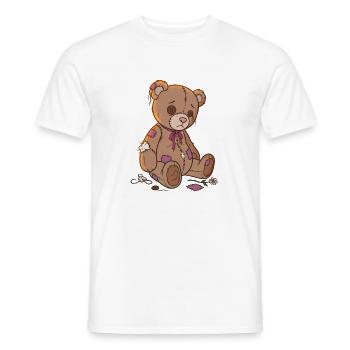 Trauriger Flickenteppichbär - Männer T-Shirt - Weiß - Vorne - AI Model Male 178 dark (178cm)