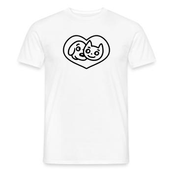 Amour de chien de chat - ligne - T-shirt homme - blanc - Devant - AI Model Male 178 dark (178cm)