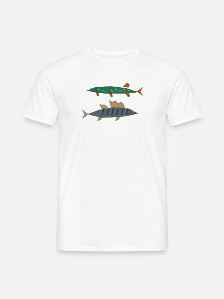 Hecht Zander Angeln Lustig - Männer T-Shirt - Weiß