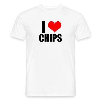 I LOVE CHIPS | Chips Geschenk Idee - Männer T-Shirt - Weiß - Vorne - AI Model Male 178 dark (178cm)