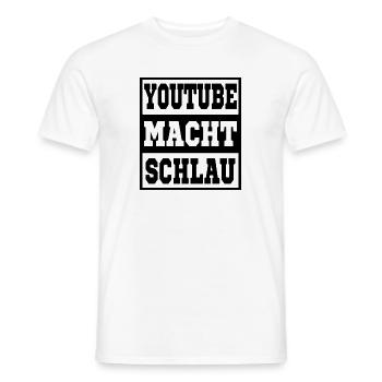 Youtube makes you smart - Men's T-Shirt - white - Front - AI Model Male 178 dark (178cm)
