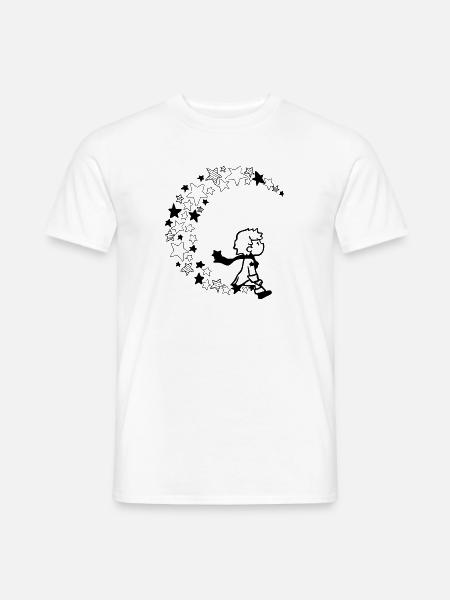 auf Mond sitzender Sandmann - Männer T-Shirt - Weiß