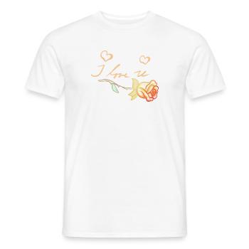 ich liebe dich goldene rose blume - Männer T-Shirt - Weiß - Vorne - AI Model Male 178 dark (178cm)