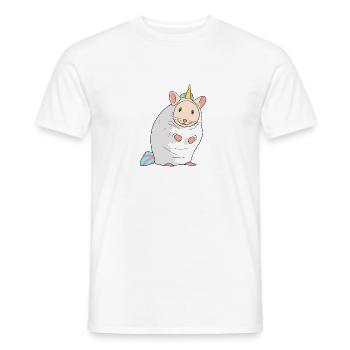 Hamster in a Unicorn Costume - Rodent Lovers - Men's T-Shirt - white - Front - AI Model Male 178 dark (178cm)