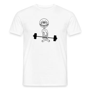 training gewicht heben bodybuilder fitness stark s - Männer T-Shirt - Weiß - Vorne - AI Model Male 178 dark (178cm)
