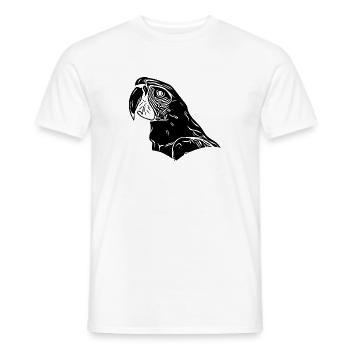 Perroquet Vintage Portrait Dessin d’oiseau - T-shirt homme - blanc - Devant - AI Model Male 178 dark (178cm)