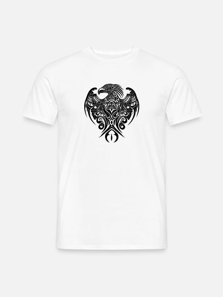 Adler Tribal Logo Eleganter Tattoo Style - Männer T-Shirt - Weiß
