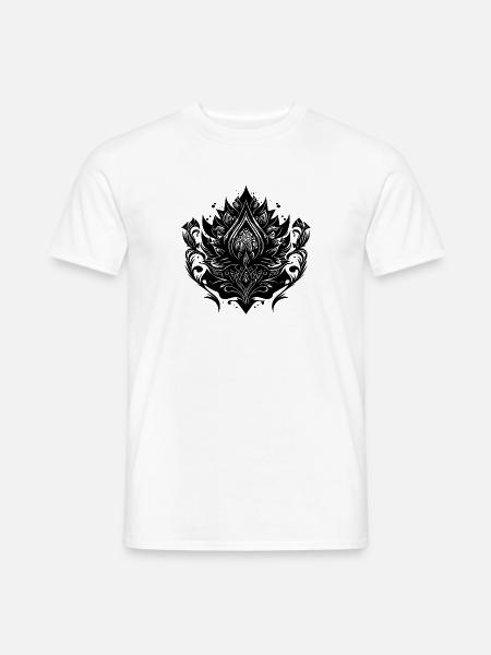 Vintage Lotus Blomst Vandlilje Tatovering Hobby - Mænd T-shirt - hvid