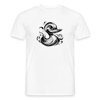 Drôle de canard souriant avec un énorme bec - T-shirt homme - blanc - Devant - AI Model Male 178 dark (178cm)