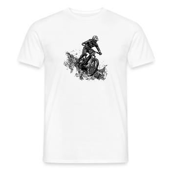 Cyclists Mountain Bikers Rain Mud Downhill - Men's T-Shirt - white - Front - AI Model Male 178 dark (178cm)