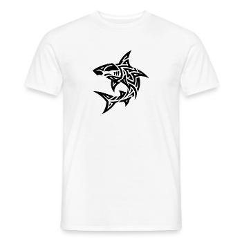 Tribal Hammerhai Style Taucher Fan Tattoo - Männer T-Shirt - Weiß - Vorne - AI Model Male 178 dark (178cm)