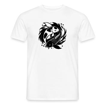 Yin and Yang Koi Carp Yoga Circle - Men's T-Shirt - white - Front - AI Model Male 178 dark (178cm)