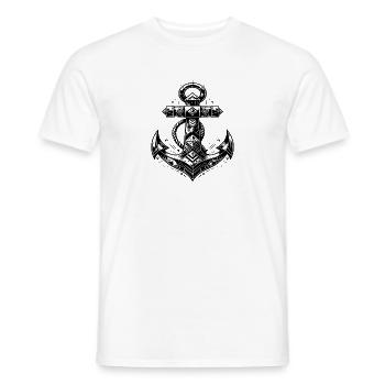 Klassischer Tattoo Anker eleganter Skizzen Style - Männer T-Shirt - Weiß - Vorne - AI Model Male 178 dark (178cm)