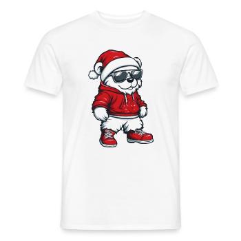 Polar Bear Christmas Ugly Christmas Polar Bear - Men's T-Shirt - white - Front - AI Model Male 178 dark (178cm)