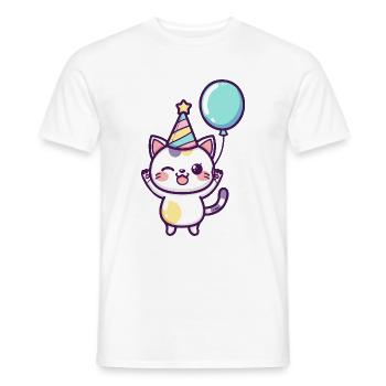 Cat Birthday Baby - Men's T-Shirt - white - Front - AI Model Male 178 dark (178cm)
