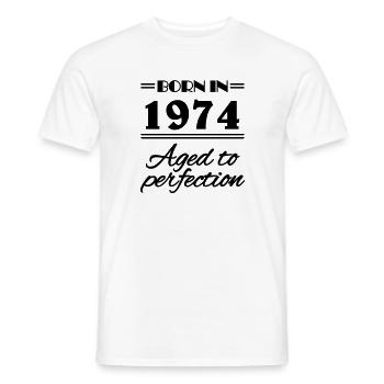 Born in 1974 Aged to perfection - Männer T-Shirt - Weiß - Vorne - AI Model Male 178 dark (178cm)