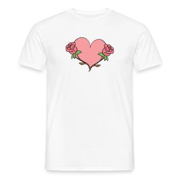 rose blume herz form symbol rosa blumen - Männer T-Shirt - Weiß - Vorne - AI Model Male 178 dark (178cm)
