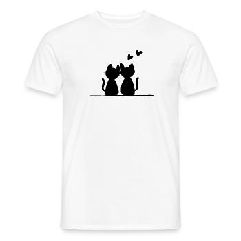 Saint-Valentin Chats romantiques Animaux Amour - T-shirt homme - blanc - Devant - AI Model Male 178 dark (178cm)