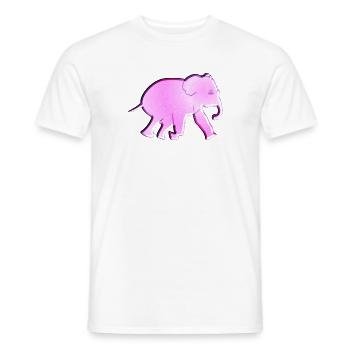 animal rose éléphant scintillant - T-shirt homme - blanc - Devant - AI Model Male 178 dark (178cm)