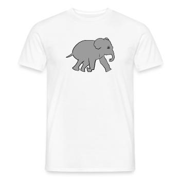 Elefant Tier Symbol Grau - Männer T-Shirt - Weiß - Vorne - AI Model Male 178 dark (178cm)