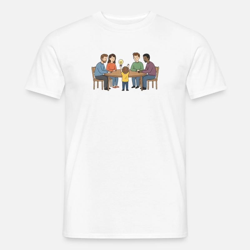 Kollektive Idee um einen Tisch - Männer T-Shirt - Weiß