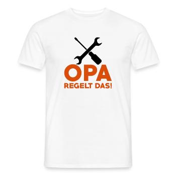 Opa regelt das - Männer T-Shirt - Weiß - Vorne - AI Model Male 178 dark (178cm)