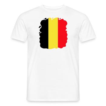 Belgium Flag Vintage Belgian Flag Distressed Look - Men's T-Shirt - white - Front - AI Model Male 178 dark (178cm)