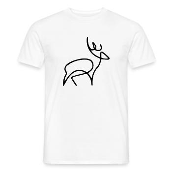 oneline Hirsch - Männer T-Shirt - Weiß - Vorne - AI Model Male 178 dark (178cm)