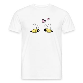 Bees Love Ecosystem Animals Bee Couples - Men's T-Shirt - white - Front - AI Model Male 178 dark (178cm)