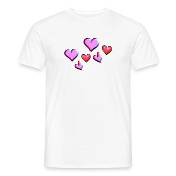 symbole de motif de cœur de cœur de cœur rose - T-shirt homme - blanc - Devant - AI Model Male 178 dark (178cm)