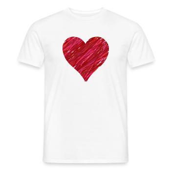 Heart red - Men's T-Shirt - white - Front - AI Model Male 178 dark (178cm)