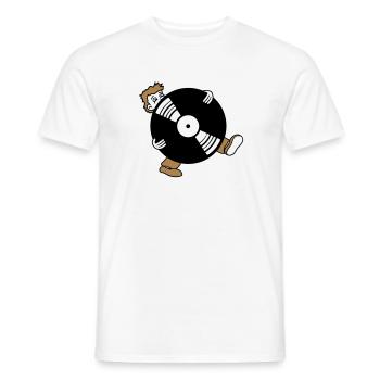 rund kreis vinyl platte dj auflegen party musik fe - Männer T-Shirt - Weiß - Vorne - AI Model Male 178 dark (178cm)