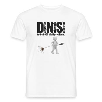 DNS ist the ROOT of all problems - Männer T-Shirt - Weiß - Vorne - AI Model Male 178 dark (178cm)