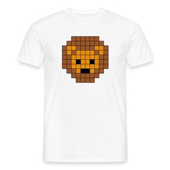 Löwe Pixel-Art - Männer T-Shirt - Weiß - Vorne - AI Model Male 178 dark (178cm)