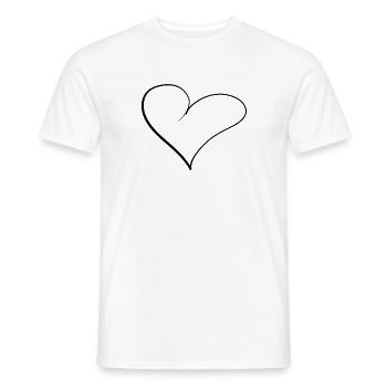 Herzen Linien - Männer T-Shirt - Weiß - Vorne - AI Model Male 178 dark (178cm)