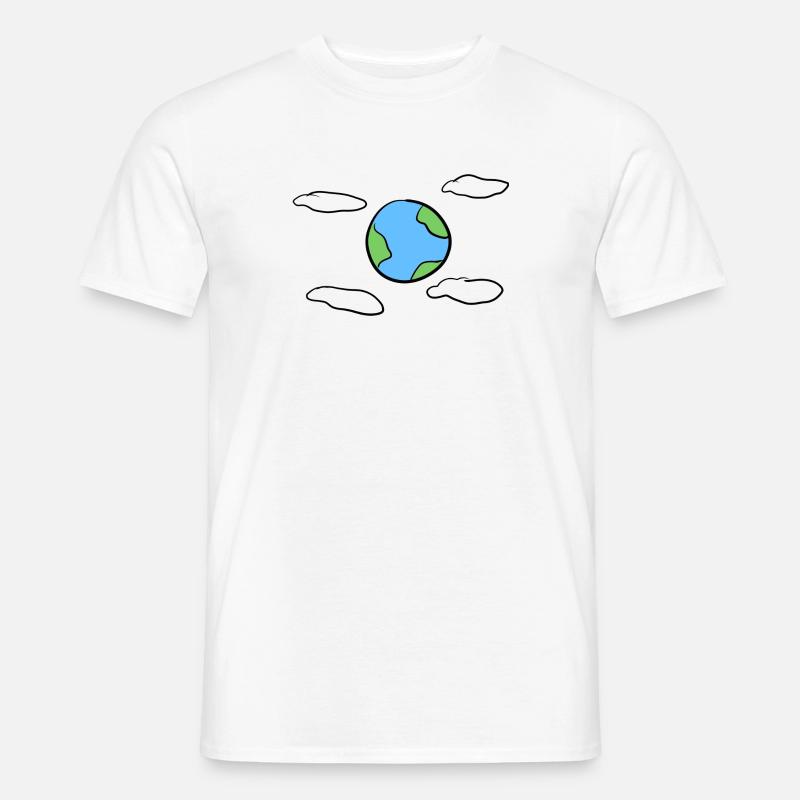 Earth Sky Clouds Symbol - Men's T-Shirt - white
