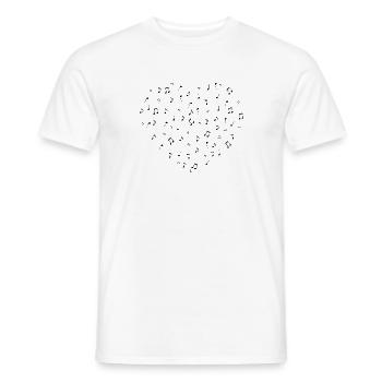 Heart of Music Notes - Men's T-Shirt - white - Front - AI Model Male 178 dark (178cm)