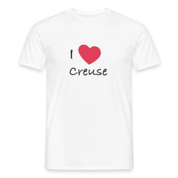 I Love Creuse - T-shirt homme - blanc - Devant - AI Model Male 178 dark (178cm)