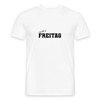 endlich Freitag Schriftzug - Männer T-Shirt - Weiß - Vorne - AI Model Male 178 dark (178cm)