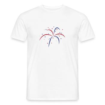 Pyro New Year's Eve fireworks always work! - Men's T-Shirt - white - Front - AI Model Male 178 dark (178cm)